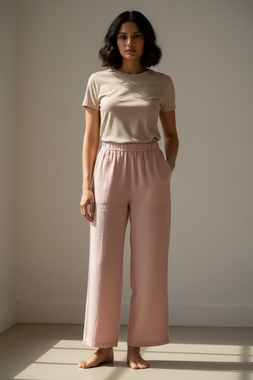 Light Pink Linen Cotton Pant