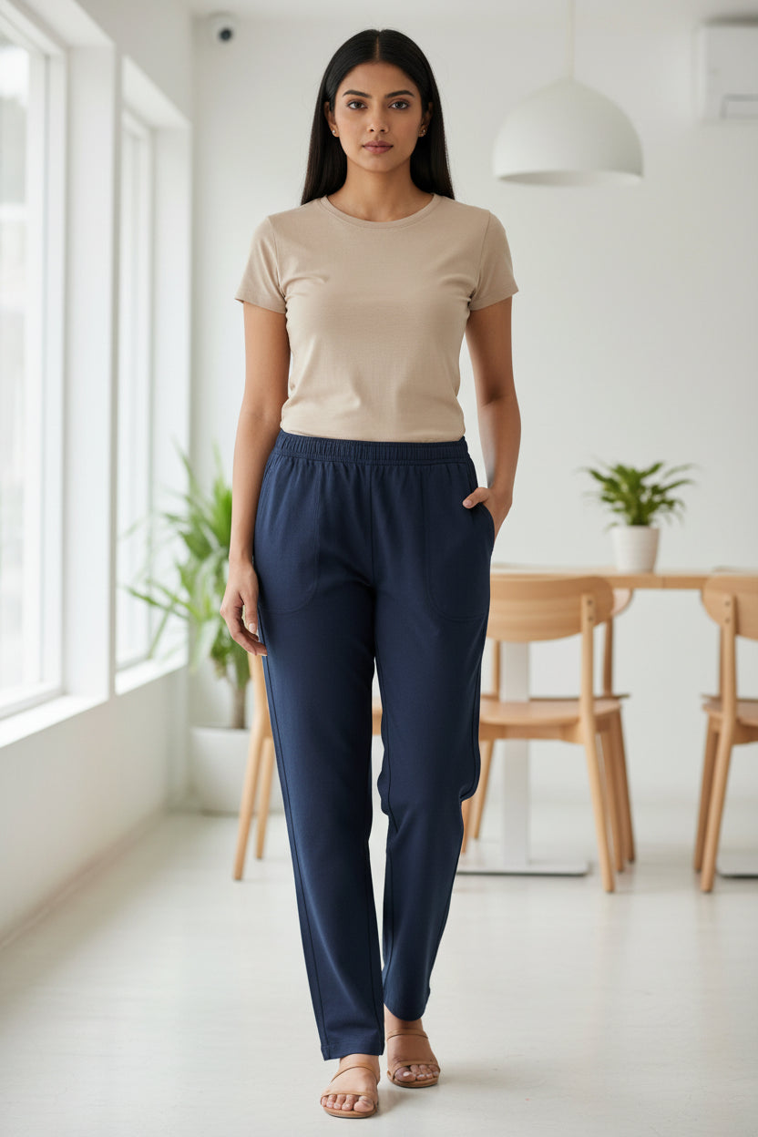 Blue wide-leg pants