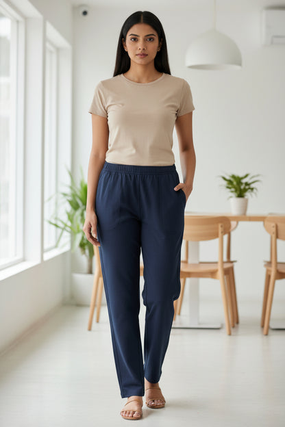Blue wide-leg pants