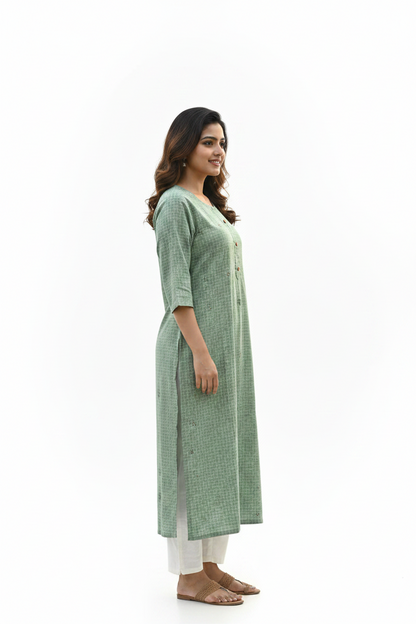 Green Cotton Kurti