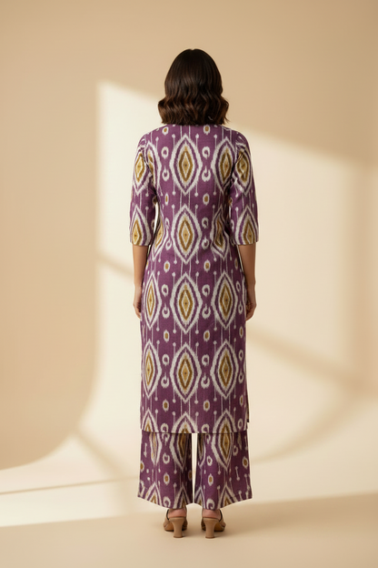 Purple Cotton Coord Set