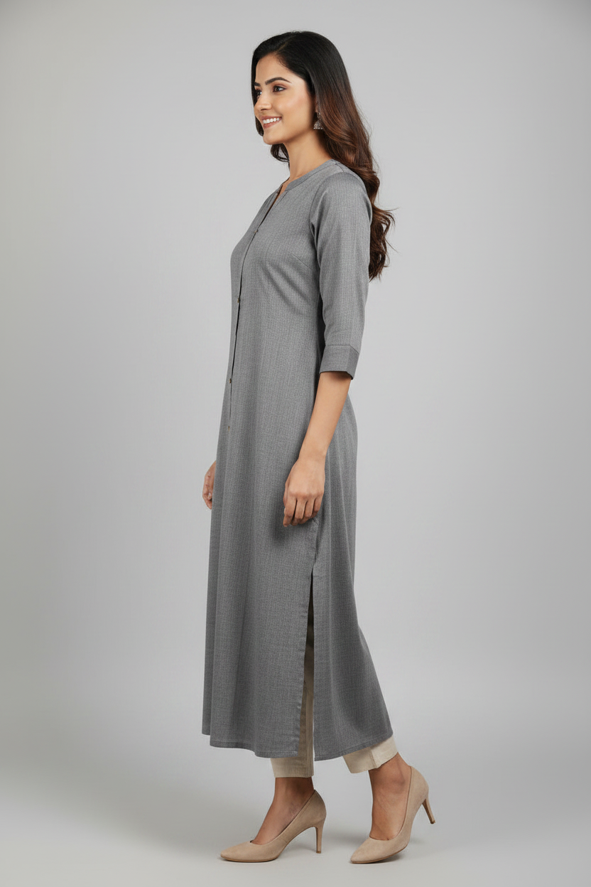 Grey Cotton Kurti