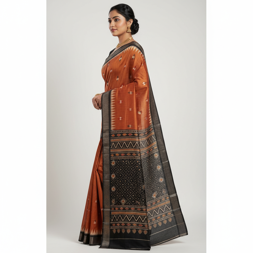 Tussar Silk Saree with Zari Border