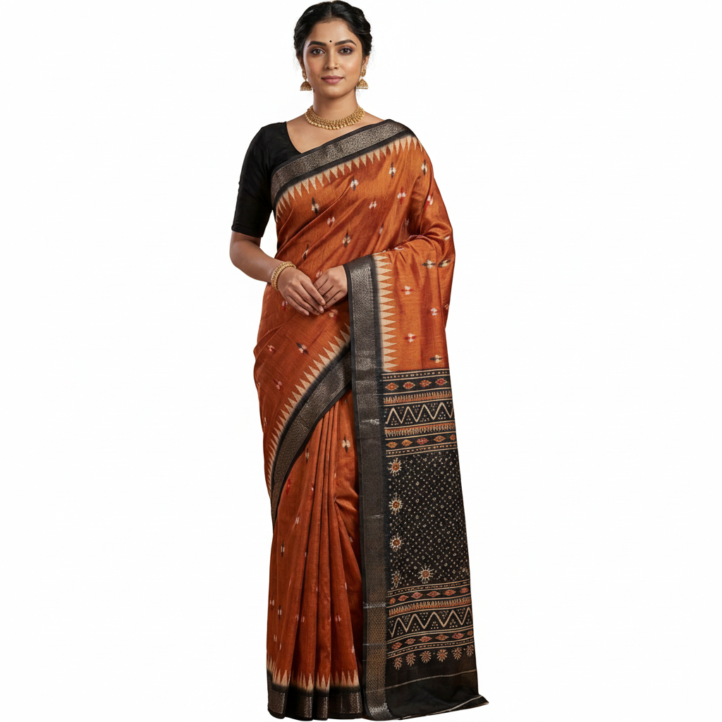 Tussar Silk Saree with Zari Border