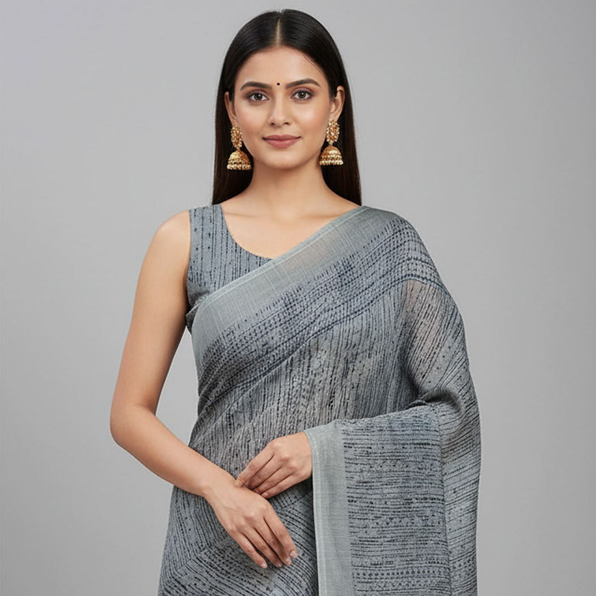 Linen Saree Print