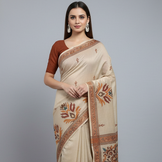 Tissue saree Ikkat print