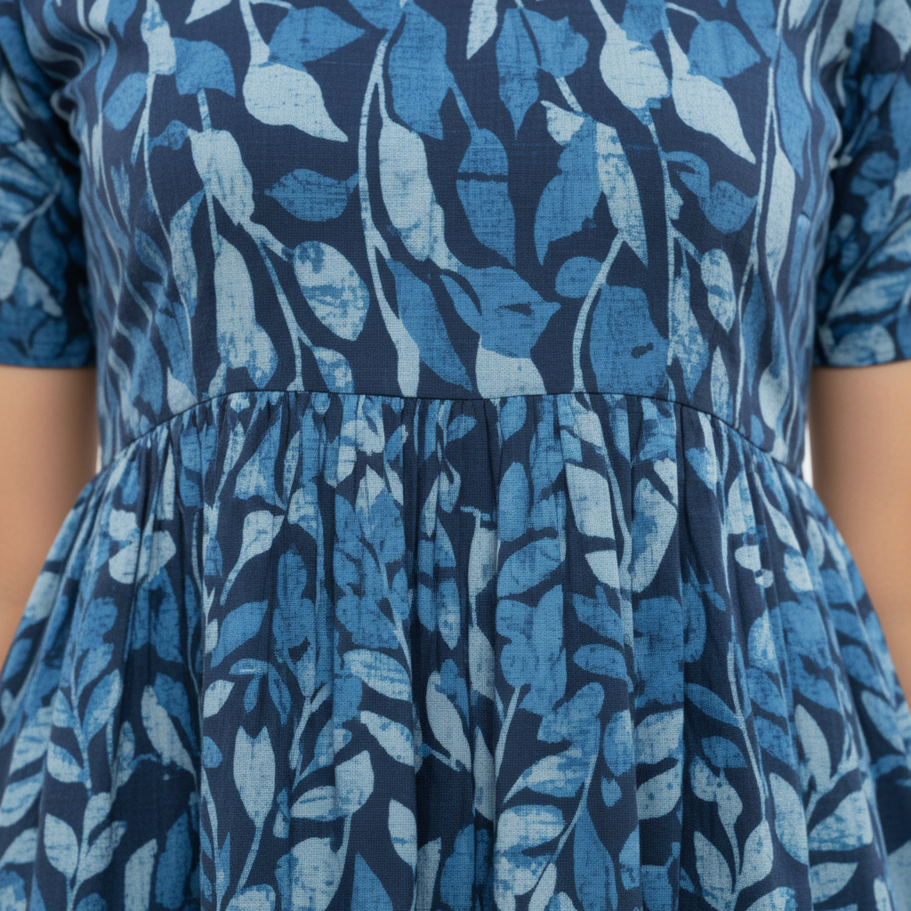 Blue Cotton Long Frocks for Women – Comfortable & Elegant Office Wear