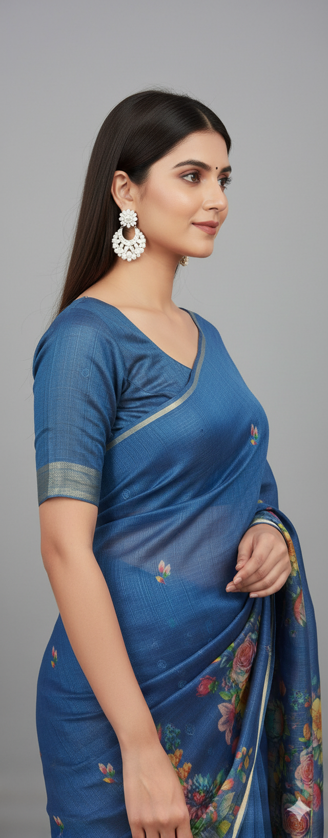 Tissue Ikkat Floral Print