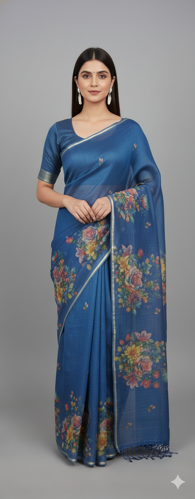 Tissue Ikkat Floral Print