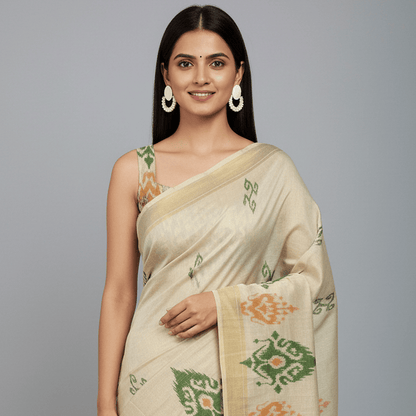 Tissue Ikkat Saree for Women – Lightweight Festive Wear