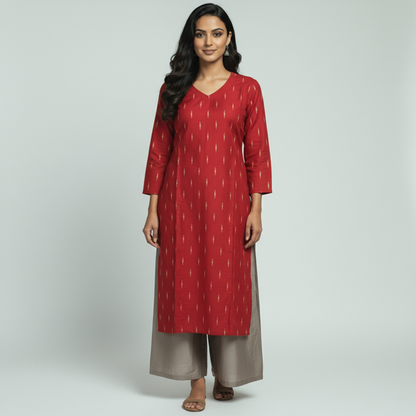 Maroon Raw Silk Coord Set