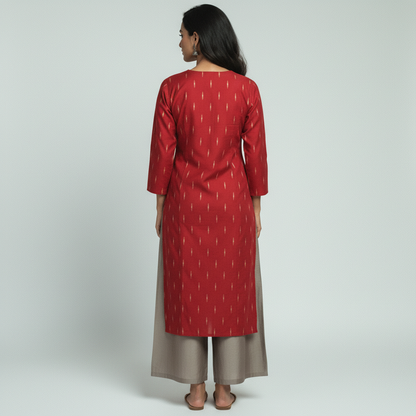 Maroon Raw Silk Coord Set