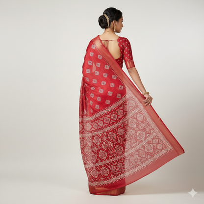 Handloom Soft Tussar Silk Saree in Midnight Blue with Zari Border