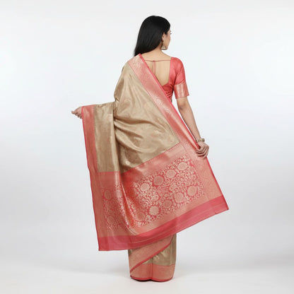 Shimmering Silver Art Silk Saree – Fancy Ethnic Wear for Women