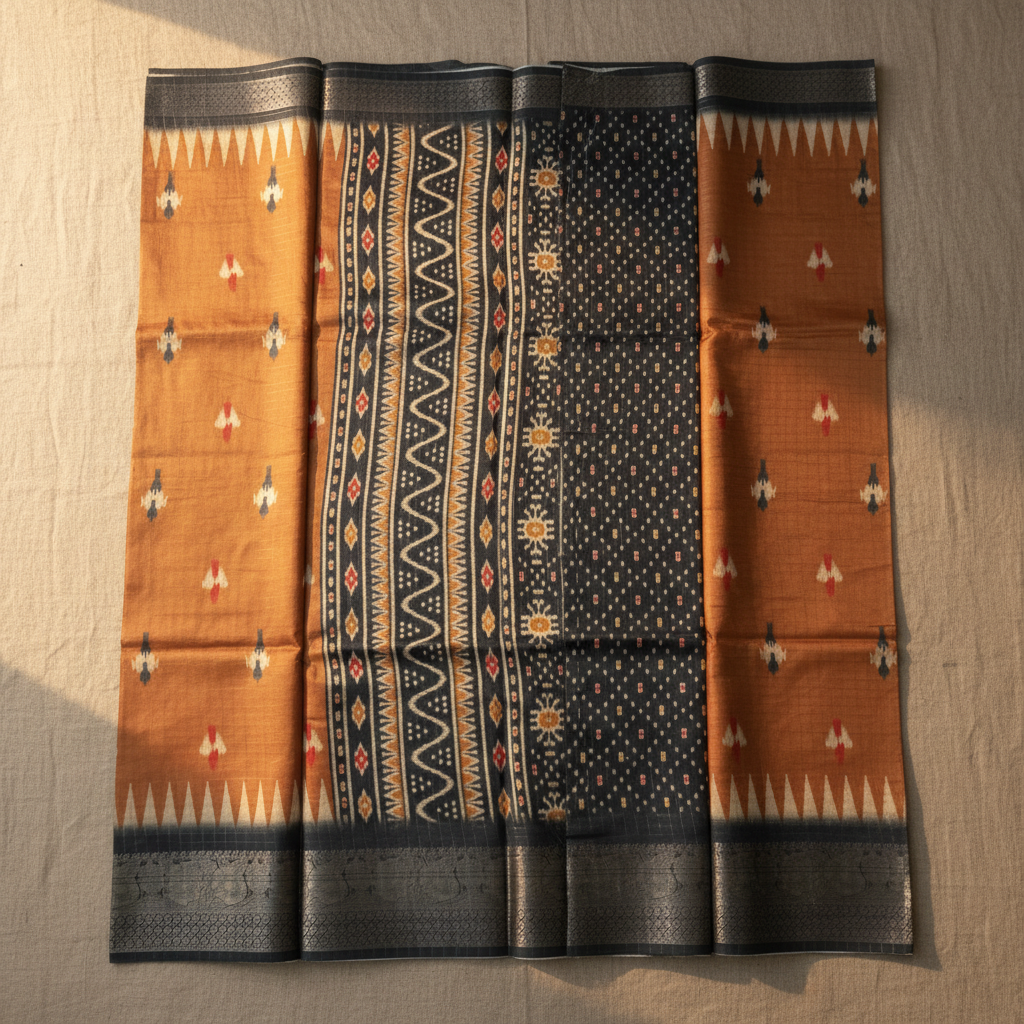 Tussar Silk Saree with Zari Border