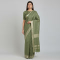  Linen Saree with Zari border office wear