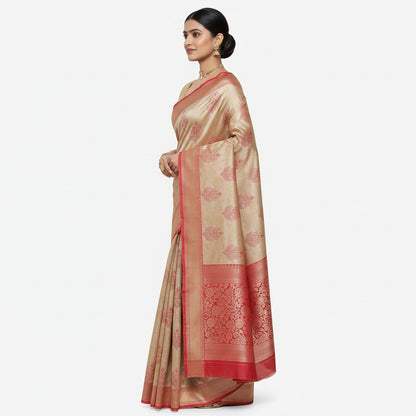 Shimmering Silver Art Silk Saree – Fancy Ethnic Wear for Women