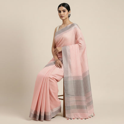 Pure Linen Saree for Women – Handwoven Everyday Comfort, Made in India
