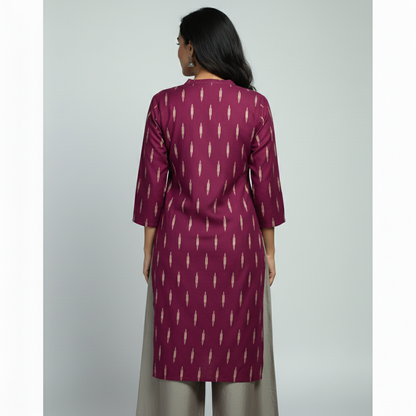 Purple Raw Silk Coord Set