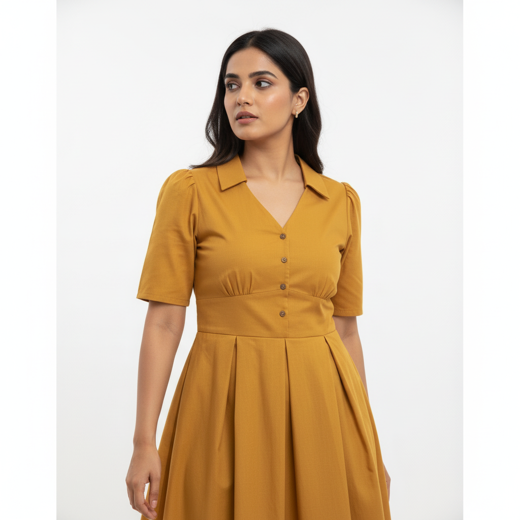 Bronze Cotton Long Frocks for Women – Comfortable & Elegant Office Wear | Luxme Fashions