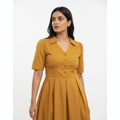 Bronze Cotton Long Midi