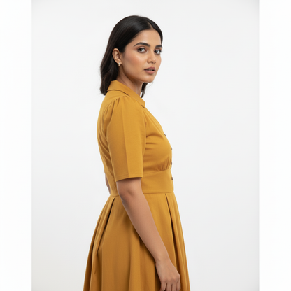 Bronze Cotton Long Midi