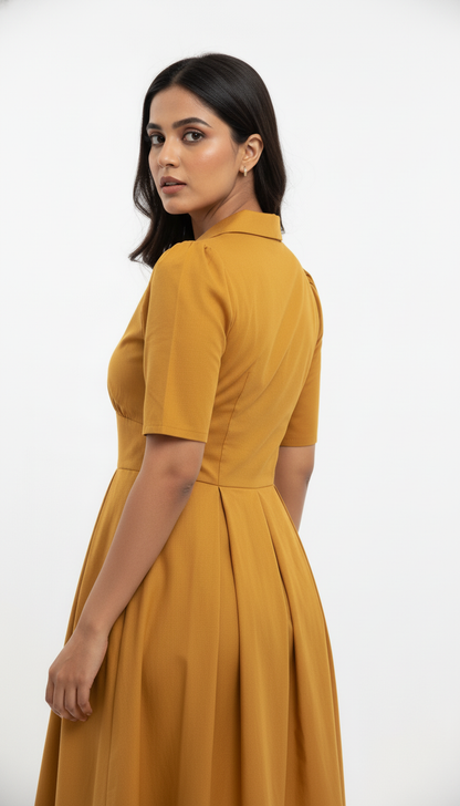 Bronze Cotton Long Midi